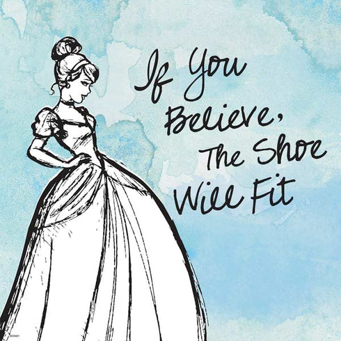 Disney Cinderella Sketch Art Shoe Will Fit PS4 Pro/Slim Controller Skin