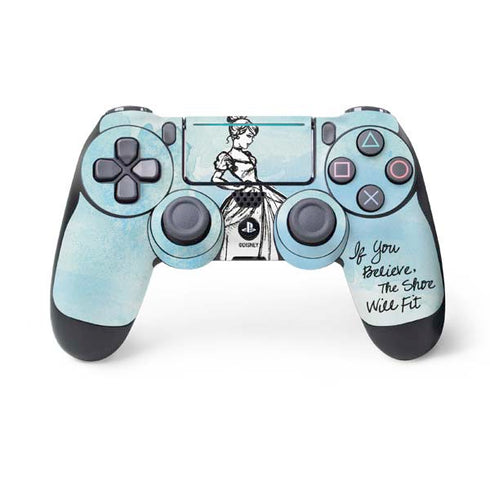 Disney Cinderella Sketch Art Shoe Will Fit PS4 Pro/Slim Controller Skin