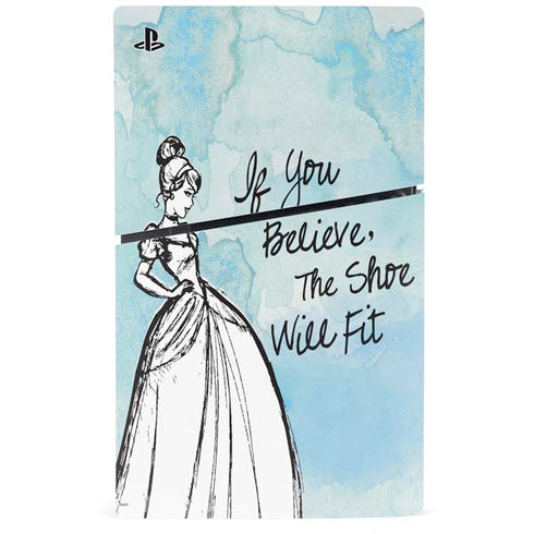 Disney Cinderella Sketch Art Shoe Will Fit PS5 Slim Disk Bundle Skin