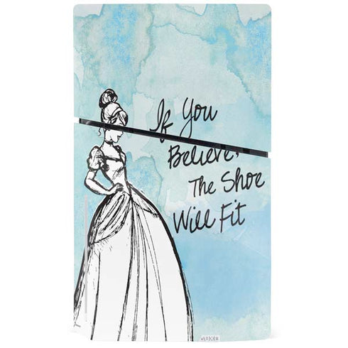 Disney Cinderella Sketch Art Shoe Will Fit PS5 Slim Disk Bundle Skin