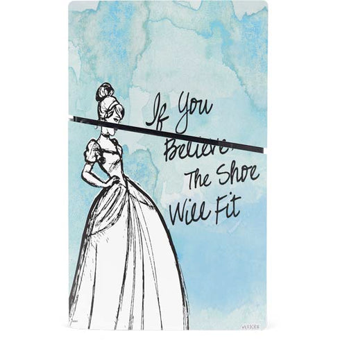 Disney Cinderella Sketch Art Shoe Will Fit PS5 Slim Digital Edition Console Skin