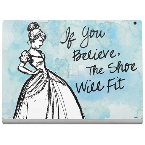 Disney Cinderella Sketch Art Shoe Will Fit Surface Book 2 13.5in Skin