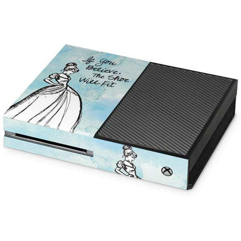 Disney Cinderella Sketch Art Shoe Will Fit Xbox One Console Skin