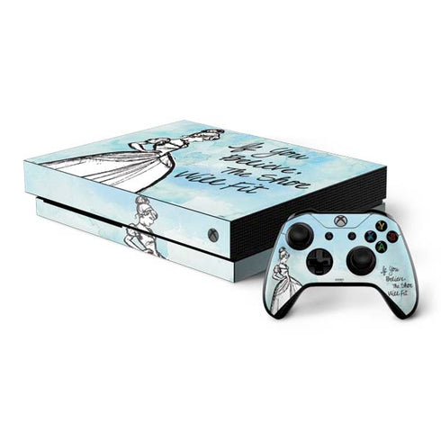 Disney Cinderella Sketch Art Shoe Will Fit Xbox One X Bundle Skin