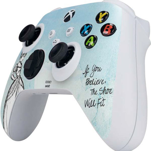 Disney Cinderella Sketch Art Shoe Will Fit Xbox Series S Controller Skin