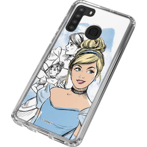 Disney Princess Cinderella Sketch Galaxy A21 Clear Case