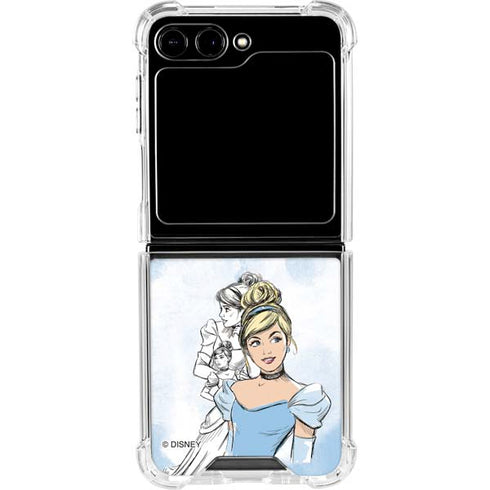 Disney Princess Cinderella Sketch Galaxy Z Flip5 5G Clear Case