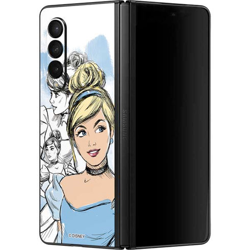 Disney Princess Cinderella Sketch Galaxy Z Fold3 5G Skin