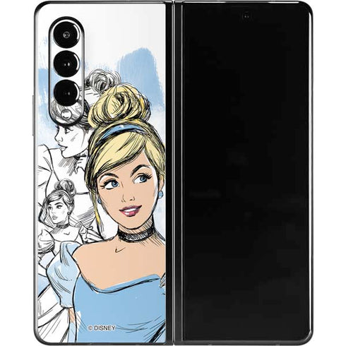 Disney Princess Cinderella Sketch Galaxy Z Fold3 5G Skin