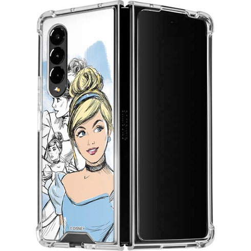 Disney Princess Cinderella Sketch Galaxy Z Fold4 5G Clear Case