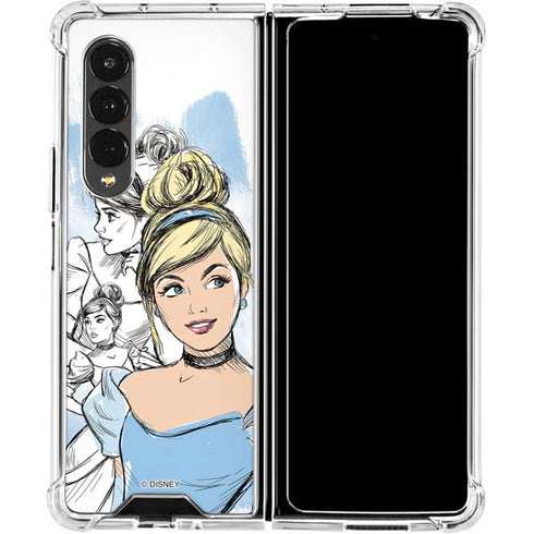 Disney Princess Cinderella Sketch Galaxy Z Fold4 5G Clear Case