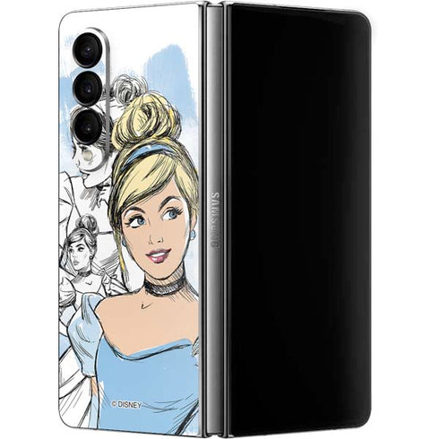 Disney Princess Cinderella Sketch Galaxy Z Fold4 5G Skin