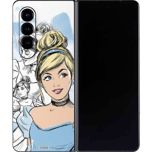 Disney Princess Cinderella Sketch Galaxy Z Fold4 5G Skin