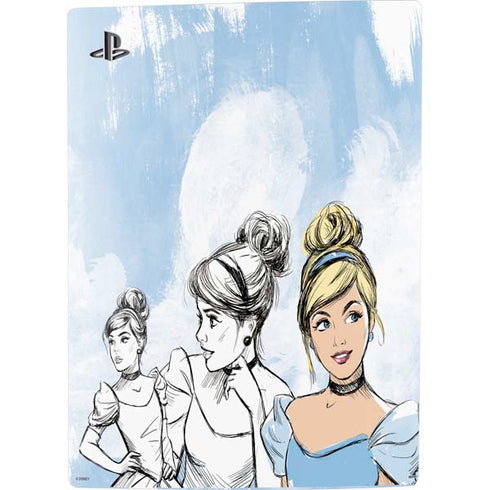 Disney Princess Cinderella Sketch PS5 Digital Edition Console Skin