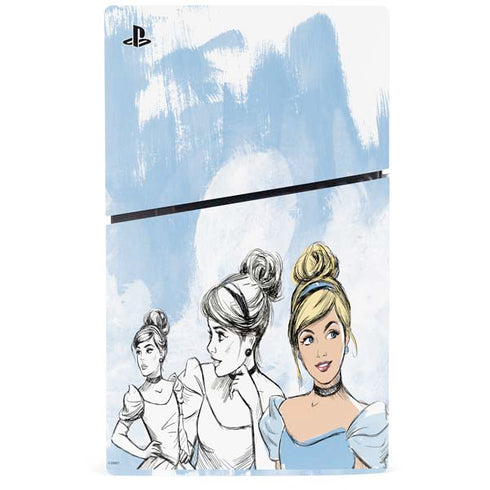 Disney Princess Cinderella Sketch PS5 Slim Digital Edition Console Skin