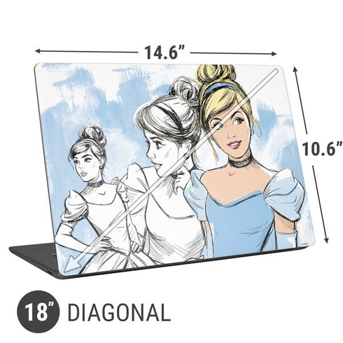 Disney Princess Cinderella Sketch Universal Laptop 18in (14.6 x 10.6in) Skin