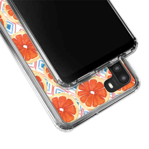 Bouffants and Broken Hearts Citrus Geo Galaxy A21 Clear Case