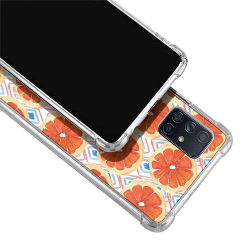Bouffants and Broken Hearts Citrus Geo Galaxy A71 5G Clear Case