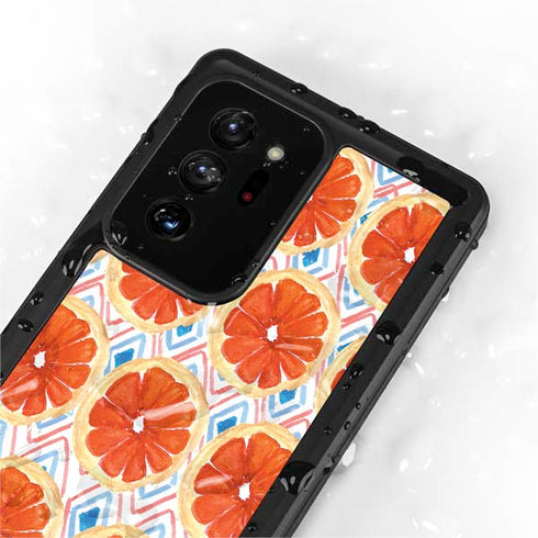 Bouffants and Broken Hearts Citrus Geo Galaxy Note20 Ultra 5G Waterproof Case