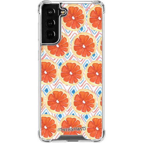 Bouffants and Broken Hearts Citrus Geo Galaxy S21 FE Clear Case