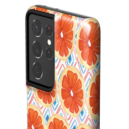 Bouffants and Broken Hearts Citrus Geo Galaxy S21 Ultra 5G Pro Case