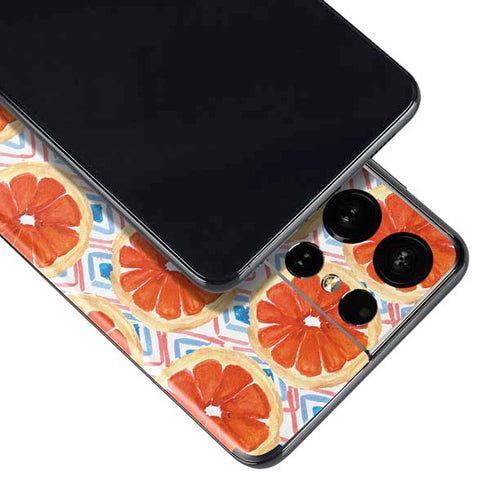 Bouffants and Broken Hearts Citrus Geo Galaxy S21 Ultra 5G Skin