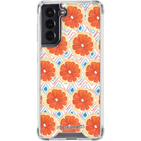 Bouffants and Broken Hearts Citrus Geo Galaxy S22 Clear Case