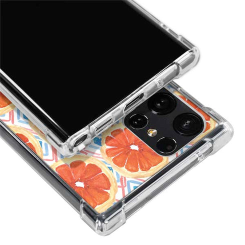 Bouffants and Broken Hearts Citrus Geo Galaxy S22 Ultra Clear Case