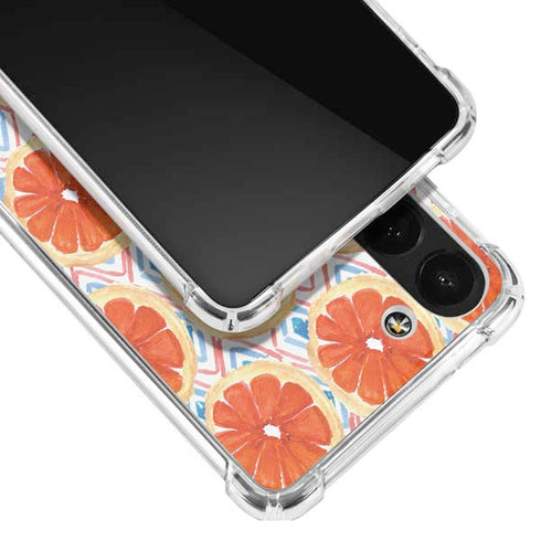 Bouffants and Broken Hearts Citrus Geo Galaxy S23 Clear Case