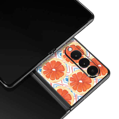 Bouffants and Broken Hearts Citrus Geo Galaxy Z Fold3 5G Skin