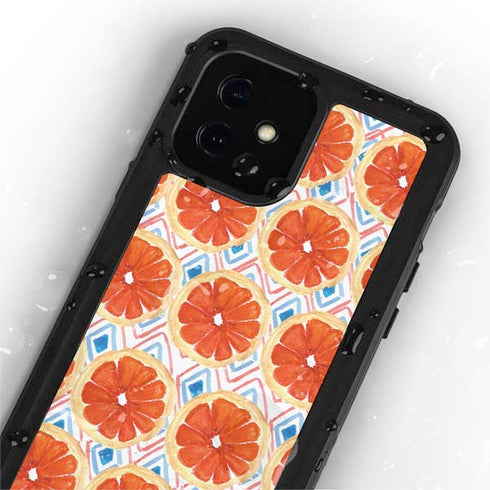 Bouffants and Broken Hearts Citrus Geo iPhone 12 Mini Waterproof Case