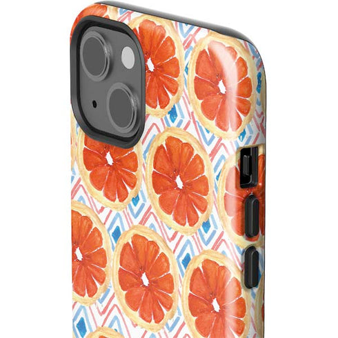 Bouffants and Broken Hearts Citrus Geo iPhone 15 Plus Impact Case