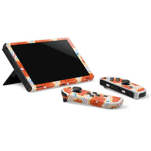 Bouffants and Broken Hearts Citrus Geo Nintendo Switch OLED (2021) Skin