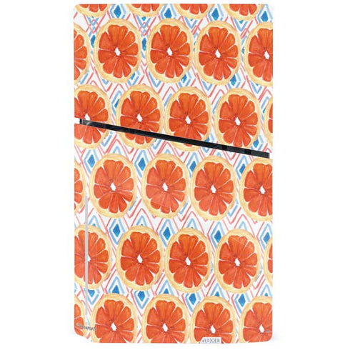 Bouffants and Broken Hearts Citrus Geo PS5 Slim Disk Console Skin