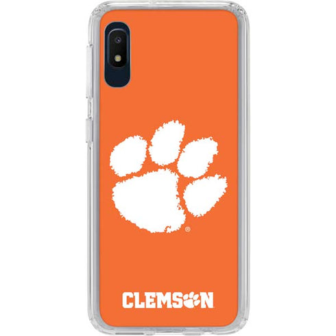 Clemson University Tiger Print Galaxy A10e Clear Case