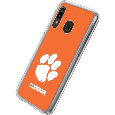 Clemson University Tiger Print Galaxy A20 Clear Case