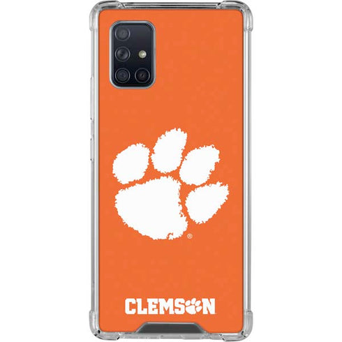 Clemson University Tiger Print Galaxy A71 5G Clear Case