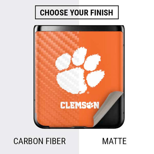 Clemson University Tiger Print Galaxy Z Flip Skin