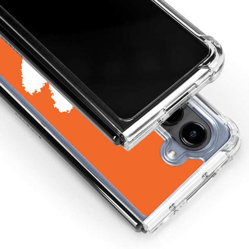 Clemson University Tiger Print Galaxy Z Fold5 5G Clear Case
