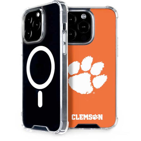 Clemson University Tiger Print iPhone 15 Pro MagSafe Case