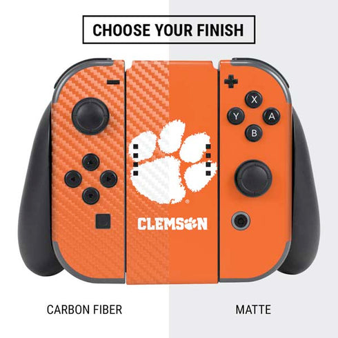 Clemson University Tiger Print Nintendo Switch Bundle Skin