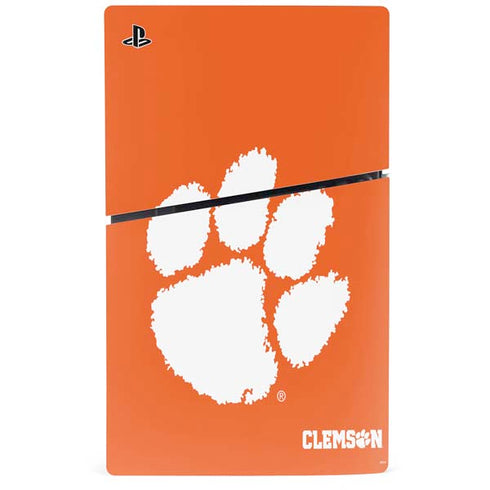 Clemson University Tiger Print PS5 Slim Disk Bundle Skin