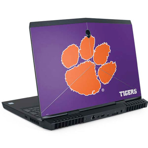 Clemson University Tiger Print Purple Dell Alienware Skin