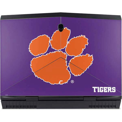Clemson University Tiger Print Purple Dell Alienware Skin