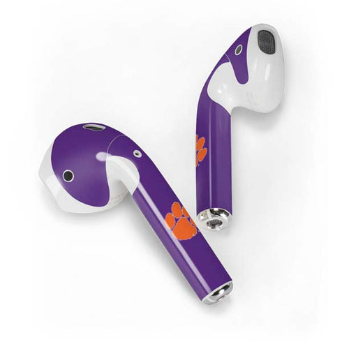 Clemson University Tiger Print Purple Apple AirPods 2 Skin