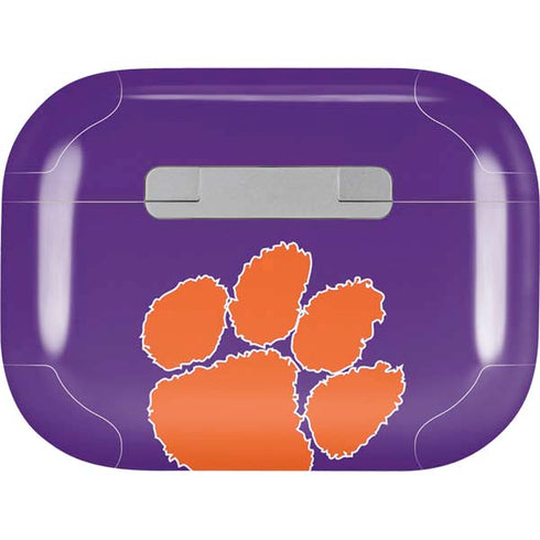 Clemson University Tiger Print Purple Apple AirPods Pro Skin