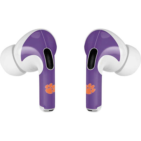 Clemson University Tiger Print Purple Apple AirPods Pro Skin