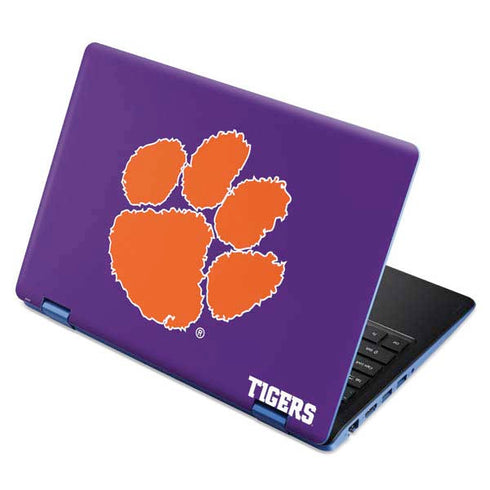 Clemson University Tiger Print Purple Aspire R11 11.6in Skin