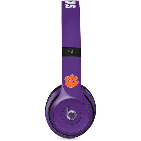 Clemson University Tiger Print Purple Beats Solo 2 Wired Skin