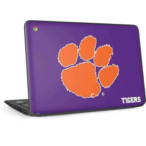 Clemson University Tiger Print Purple HP Chromebook Skin